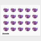 Paarse Glitter Ronde Sticker (Vel)
