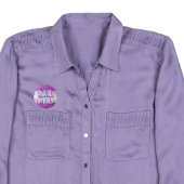 Paarse glitter roze aangepaste holografische naamt ronde button 3,2 cm