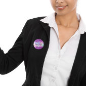 Paarse glitter roze aangepaste holografische naamt ronde button 3,2 cm