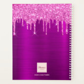 Paarse glitter roze afspraak boek 2025 planner (Achterkant)