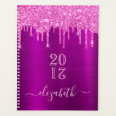 Paarse glitter roze afspraak boek 2025 planner (Voorkant)