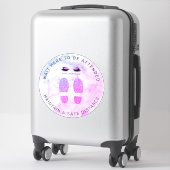 Paarse Glitter Salon Afstandelijke Vloer Marker Sticker (Koffer)