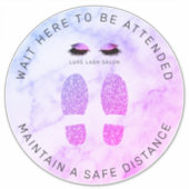 Paarse Glitter Salon Afstandelijke Vloer Marker Sticker (Voorkant)