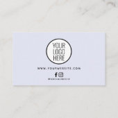 Paarse Glitter Salon Spa Loyalty-Kaart met Logo Visitekaartje (Achterkant)