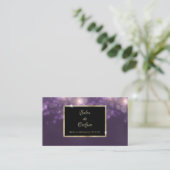 Paarse Glitter Salon Visitekaartje (Staand voorkant)