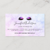 Paarse Glitter-schijven maken artistieke knoeiboel Visitekaartje (Achterkant)