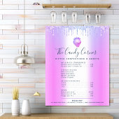 Paarse Glitter-schijven - Prijslijst voor het menu Poster