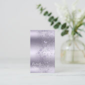 Paarse Glitter Schitter Fladder Slinger Vlinder Visitekaartje (Staand voorkant)