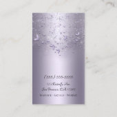 Paarse Glitter Schitter Fladder Slinger Vlinder Visitekaartje (Achterkant)
