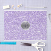 Paarse Glitter Schitter Glam Monogram Initiaal Tissuepapier (Craft)