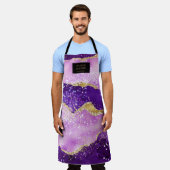 paarse glitter schoonheidsspecialiste salon monogr schort (Gedragen)