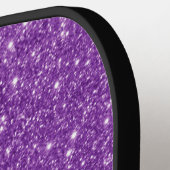 Paarse glitter scriptnaam pickleball paddle (Links Detail)