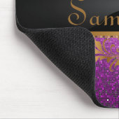 Paarse Glitter Sequin Disco Gepersonaliseerde Mous Muismat (Hoek)