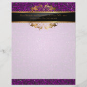 Paarse Glitter Sequin Disco Letterhead briefpapier Gepersonaliseerd Briefhoofd (Voorkant)