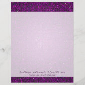 Paarse Glitter Sequin Disco Letterhead briefpapier Gepersonaliseerd Briefhoofd (Voorkant)