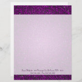 Paarse Glitter Sequin Disco Letterhead briefpapier Gepersonaliseerd Briefhoofd (Voorkant / Achterkant)