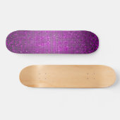 Paarse Glitter Sequin Disco Old School Skateboard (Horizontaal)