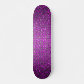 Paarse Glitter Sequin Disco Old School Skateboard (Voorkant)