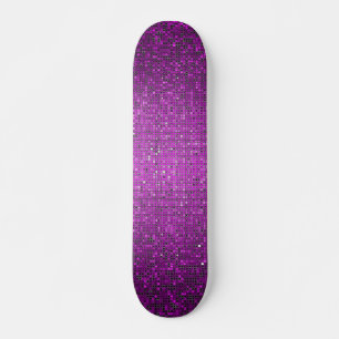 Paarse Glitter Sequin Disco Old School Skateboard