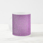 Paarse Glitter Sequin Frosted Glass Coffee Mok Cup (Voorkant links)