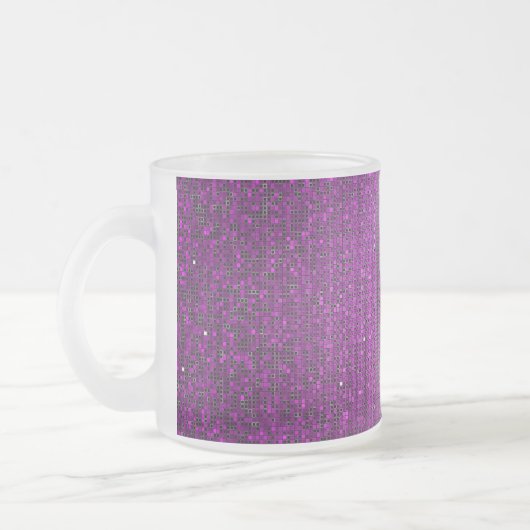 Paarse Glitter Sequin Frosted Glass Coffee Mok Cup (Links)