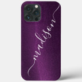 Paarse Glitter Shimmer Aangepaste Aangepaste Naam Case-Mate iPhone Case (Achterkant)