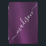 Paarse Glitter Shimmer Aangepaste Aangepaste Naam iPad Pro Cover<br><div class="desc">De Paarse Glitter Shimmer Custom Personalized Name iPad Covers kenmerkt een modern paars glitter shimmer met uw gepersonaliseerde naam in het centrum. Ontworpen door ©Evco Studio www.zazzle.com/store/evcostudio</div>
