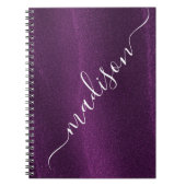 Paarse Glitter Shimmer Aangepaste Aangepaste Naam Notitieboek (Voorkant)