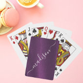 Paarse Glitter Shimmer Aangepaste Aangepaste Naam Pokerkaarten