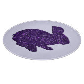 Paarse Glitter Silhouette Bunny Cutting Board Snijplank (Hoek)