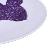Paarse Glitter Silhouette Bunny Cutting Board Snijplank (Hoek)