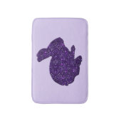 Paarse Glitter Silhouette Bunny Rabbit Bath Mat (Voorkant Verticaal)