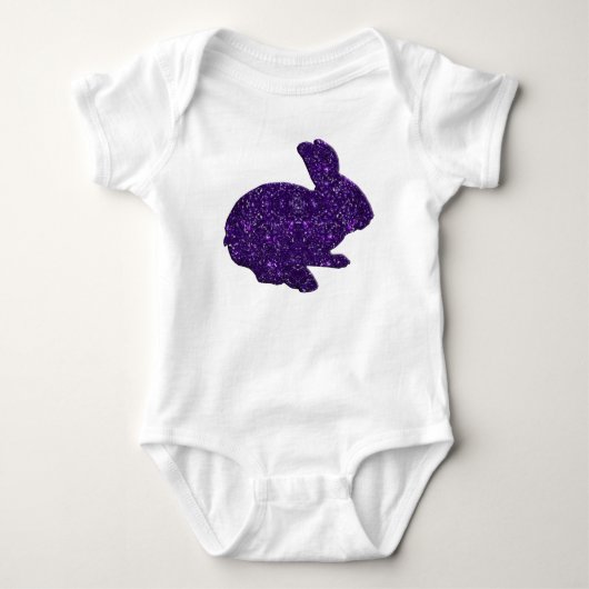 Paarse Glitter Silhouette Easter Bunny Creeper Romper (Voorkant)