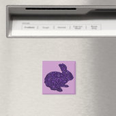 Paarse Glitter Silhouette Paashaas Magneet (Insitu (Vaatwasser))