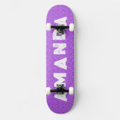 Paarse Glitter skateboard grunge gepersonaliseerde (Voorkant)