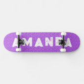 Paarse Glitter skateboard grunge gepersonaliseerde (Horizontaal)