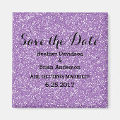 Paarse Glitter sparen de Magnet van de Datum (Voorkant)