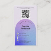 Paarse Glitter Sparking Arch Beauty Foto Visitekaartje (Achterkant)