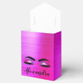 Paarse Glitter Sparkle Eyelashes Monogram Naam Bedankdoosjes (Geopend)