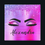 Paarse Glitter Sparkle Eyelashes Monogram Naam Magneet<br><div class="desc">Paarse Faux Folie Metallic Sparkle Glitter Brushed Metal Monogram Name and Initiaal Eyelashes (Lashes),  Eyelash Extensions and Eyes Refkoelkast Magnets. Het ontwerp maakt het perfecte mooie cadeau van 16 jaar,  bruiloft,  vrijgezellenfeest,  verjaardag,  baby shower of vrijgezellenfeest voor iemand die op zoek is naar een trendy coole stijl.</div>