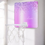Paarse Glitter Sparkle Glam Metal Monogram Naam Mini Basketbalbord<br><div class="desc">Paarse Faux Folie Metallic Sparkle Glitter Brushed Metal Monogram Name Mini Basketball Hoop. Dit maakt de perfecte liefhebbende 16 verjaardag,  bruiloft,  vrijgezellenfeest,  verjaardagsdag,  baby shower of vrijgezellenfeest voor iemand die van luxe glam en stijl houdt.</div>