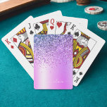 Paarse Glitter Sparkle Glam Metal Monogram Naam Pokerkaarten<br><div class="desc">Paarse Faux-Folie Metallic Sparkle Glitter Borhed Metal Monogram Name Speekkaarten. Dit maakt de perfecte liefhebbende 16 verjaardag,  bruiloft,  vrijgezellenfeest,  verjaardagsdag,  baby shower of vrijgezellenfeest voor iemand die van luxe glam en stijl houdt.</div>