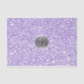 Paarse Glitter Sparkle Glam Monogram Initiaal Tissuepapier (Voorkant)