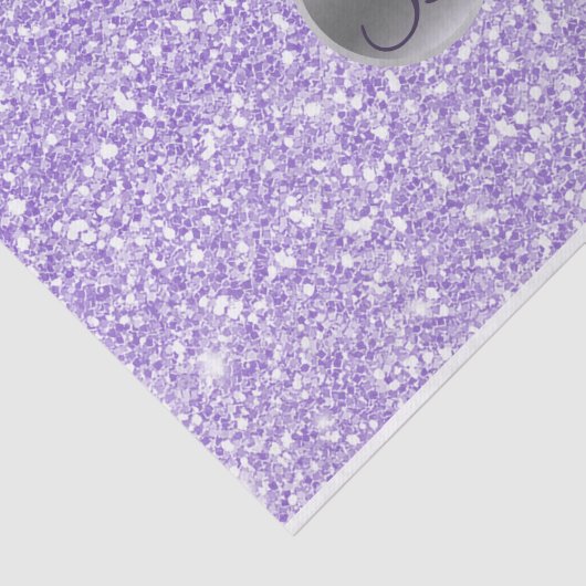 Paarse Glitter Sparkle Glam Monogram Initiaal Tissuepapier (Detail)