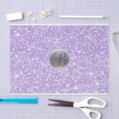 Paarse Glitter Sparkle Glam Monogram Initiaal Tissuepapier (Craft)