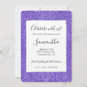 Paarse glitter Sparkle Kaart (Voorkant)