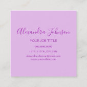 Paarse glitter Sparkle Lashes Vierkante Visitekaartje (Achterkant)