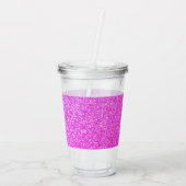 Paarse Glitter & Sparkle Monogram Verjaardag Acryl Drinkbeker (Achterkant)