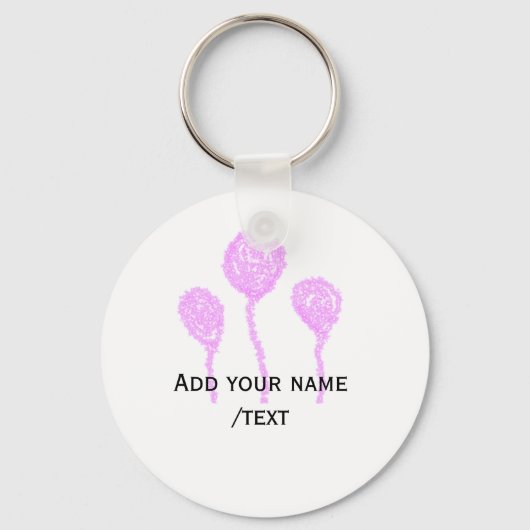 Paarse glitter sparkle textuur roze ballon sleutelhanger (Voorkant)
