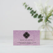 Paarse Glitter Sparkles Glam Card Visitekaartje (Staand voorkant)